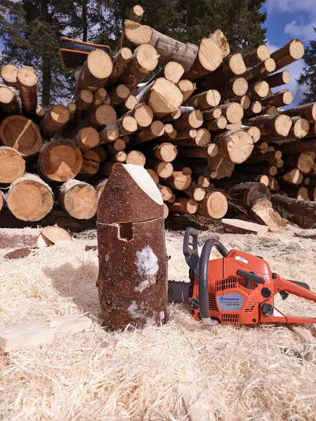 Linnunpöntön teko moottorisahalla